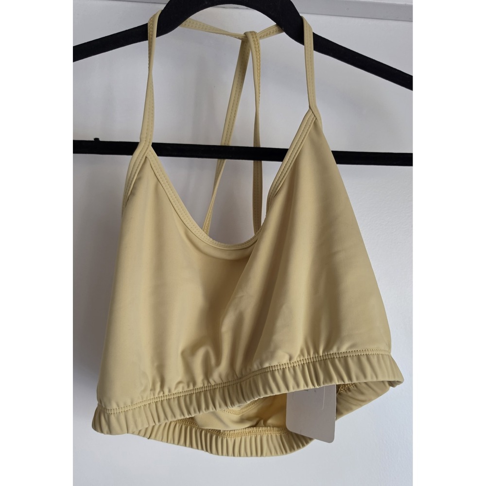 NWT Gia-Mia Bra Top Women Large Yellow Sleeveless Scoop Neck Activewear